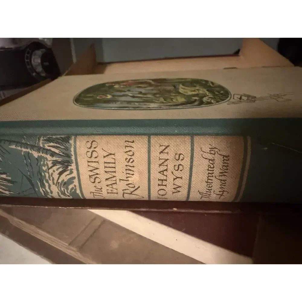 The Swiss Family Robinson by Johann Wyss (1949) Illustrated, Slipcover, vintage